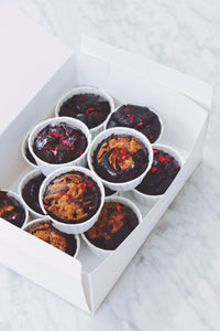 Vegan Assorted Signature Chocolate Mochi Muffin Box (Gluten Free Option Available, Refined Sugar Free)