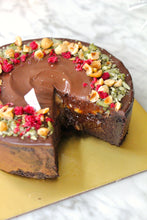 Load image into Gallery viewer, Vegan Dark Chocolate x Hazelnut Butter Mochi Cake (GF option, Vegan, Refined Sugar Free)