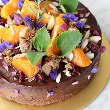Load image into Gallery viewer, Flourless Cocoa Wholefoods Vegan Fudge Cake "Garden of Eden" (Dairy Free, Eggless, Refined Sugar Free)