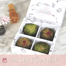 Load image into Gallery viewer, 24/9/23 Preorder - Box of 4 Vegan Wholefood Mooncakes (Gluten Free option, Oil Free)