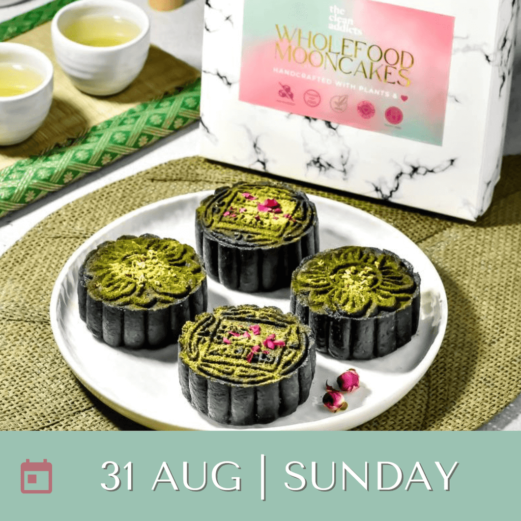 31/8/25 Preorder - Box of 4 Vegan Wholefood Mooncakes (Gluten Free option, Oil Free)