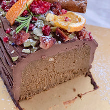 Load image into Gallery viewer, Vegan Flourless Dark Earl Grey Wholefoods Log Cake (GF &amp; Nut Free Options)