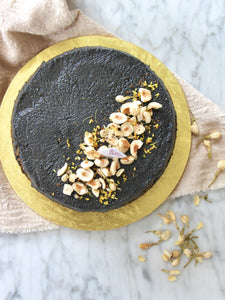 Flourless Vegan Hojicha x Black Sesame Fudge Cake (Vegan, Diabetic-Friendly)