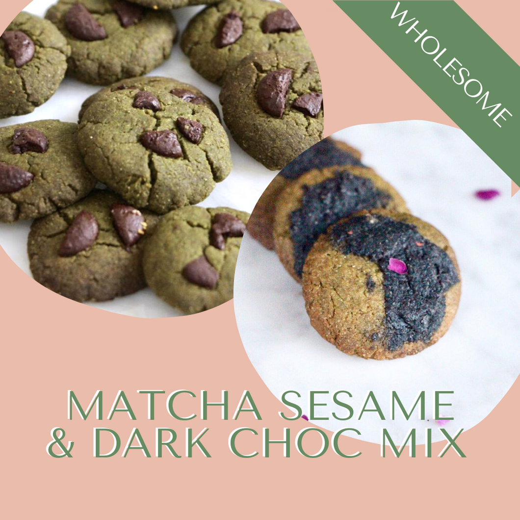 Vegan Matcha MIX Bliss Cookies (Gluten Free option, Low Sugar)