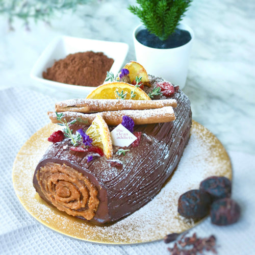 healthy vegan vegetarian log cake singapore