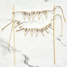 Load image into Gallery viewer, Rustic &quot;Happy Birthday&quot; Bunting Topper