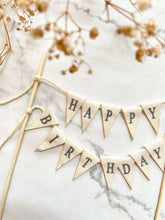 Load image into Gallery viewer, Rustic &quot;Happy Birthday&quot; Bunting Topper