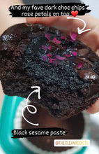 Load image into Gallery viewer, Vegan Black Sesame x Dark Choc Mix Mochi Muffins (Gluten free, Vegan, RSF), The Clean Addicts