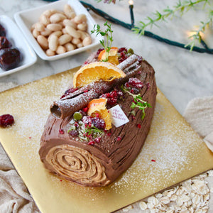 vegan log cake singapore healthy bakery vegetarian